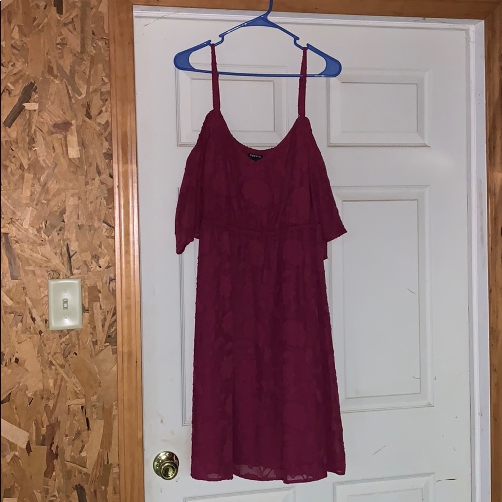 Beautiful off the shoulder maroon dress